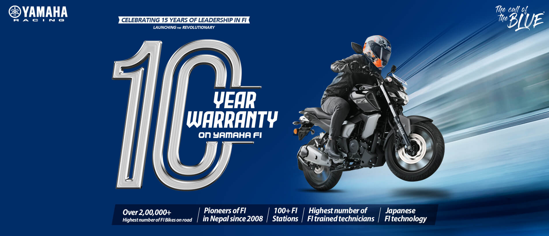 Yamaha 10 Years Warranty on FI
