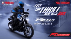 Feel the thrill: ride with cutting-edge abs on the yamaha fz-s, the lord of the streets.
