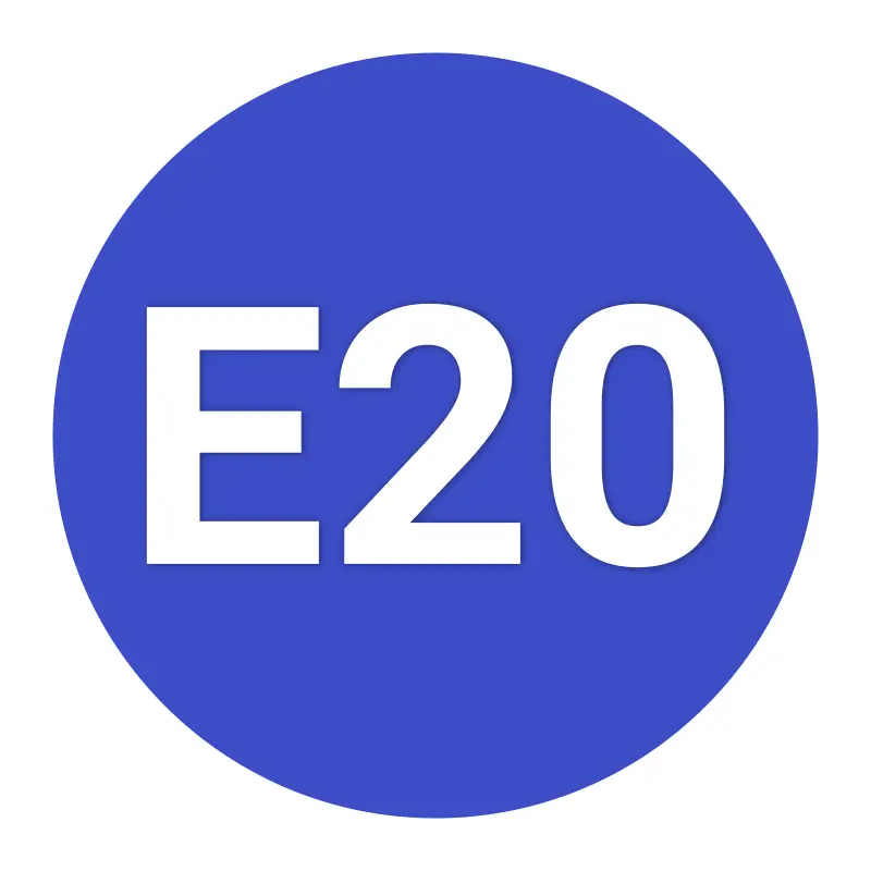 E20 circular road sign, blue and white traffic symbol Product Features