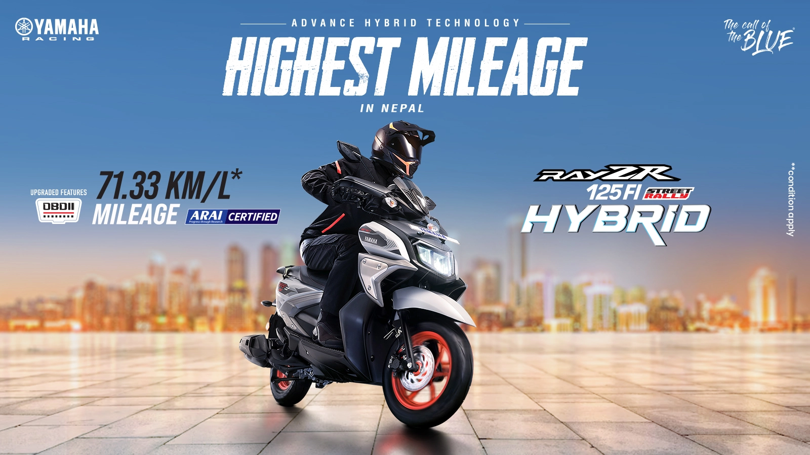 Highest Mileage Scooter in Nepal - Yamaha Ray ZR 125cc Hybrid