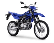 Blue WR155R dirt bike with a black seat and silver engine components.